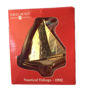 FINAL MARKDOWN 1992 American Greetings Forget Me Not Nautical Tidings Ornaments